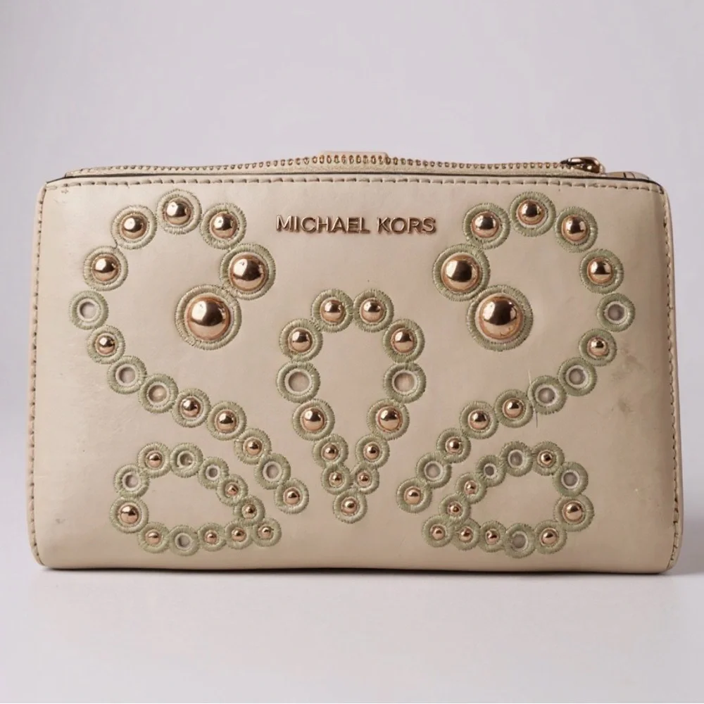 Michael Kors Adele Embellished Leather Smartphone Wallet